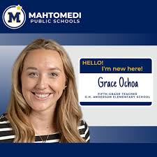 Meet Our New Teachers: Grace Ochoa 💛💙 Welcome to Mahtomedi Public  Schools, Ms. Ochoa! Ms. Ocha is a fifth-grade teacher at O.H Anderson (OHA)  Elementary School. This is her seventh year teaching;