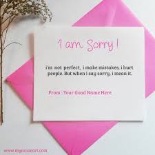In this first card, we have chosen the classic hearts shape because it just goes perfect for the situation. Create A Sorry Card Online