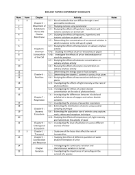 You can download one or more papers for a previous session. Biology Paper 3 Experiment Checklists