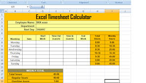 Get Excel Timesheet Calculator Template Xls Xlstemplates