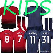2019 New Kids Suits 6 Pogba 7 Alexis Kids Football Kit 8 Martial 11 Martial Manchester 31 Matic 10 Rashford