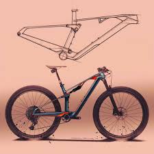 Loving The Form Trends In Cross Country Mountain Bike Design These Days Impossibly Thin Seat Stays Sharp And Angular Tub In 2020 Bike Drawing Bike Design Bike Sketch