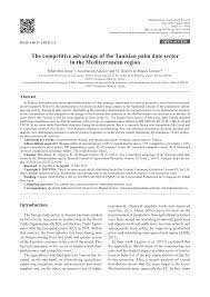 Pdf The Competitive Advantage Of The Tunisian Palm Date Sector In The Mediterranean Region