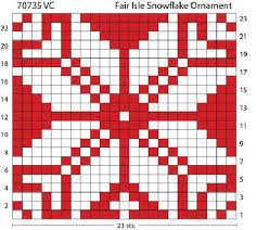 free knitting pattern 70735ad fair isle snowflake ornament