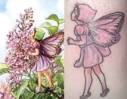 This Is My Beautiful Lilac Fairy From The Flower Fairies Book Got Her Tattoo D On My Right Ankle In Mem Lilac Flowers Flower Fairies Flower Fairies Books