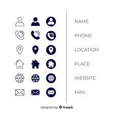 Premium Vector Icons Collection For Business Cards Vector Business Card Business Card Icons Vector Free
