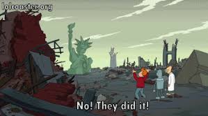 Towards the end of the movie, caesar decides to end the vicious cycle and spare the humans. Just Futurama