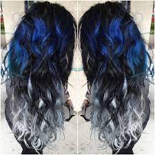 Blue And Silver Ombre Hair Color Extensions For Black Hair Girl Amazing New Look Vpfashion New Hair Style Come Silver Ombre Hair Hair Color Blue Dyed Hair