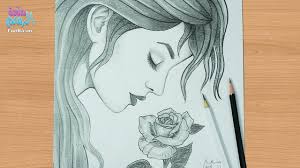 طريقة رسم وجه بنت من الجانب تشم وردة بالرصاص للمبتدئين art journal inspiration art drawings art