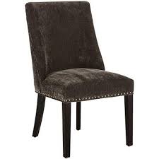 This sophisticated and unique seat sits staunchly over the brass. Brown Velvet Armless Dining Chair