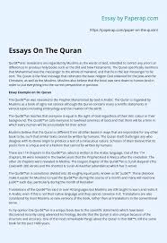 For major religious works such as the qur'an, bible, or torah, use the numbering of the religious work (e.g., verses) instead of page numbers, and do not include a reference entry for the specific publication you used (american psychological association, 2010, p. The Quran History And Religious Importance Essay Example