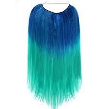 Blue wavy hair extensions for weaving with dark roots. Neptune Teal Aqua Ombre Straight Flip In Halo Unicorn Hair Extensions Magic Manes Hair Extensions