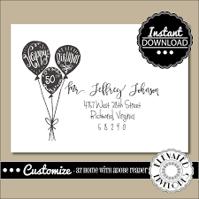 Editable Birthday Envelope Template Birthday Envelope Addressing Birthday Balloons Recipient Addr Mail Art Envelopes Happy Birthday Hand Lettering Envelope Art