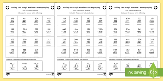 Preview images of the first and second (if. Year 3 Adding Two 3 Digit Numbers No Regrouping Worksheet