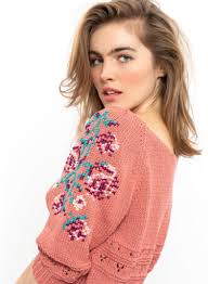 Pull été manches ballon brodées Inaya