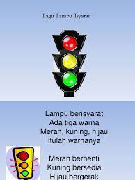 Lampu posisi belakang berwarna merah. Lagu Lampu Isyarat