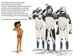 Commander Mowgli With Commander Wolffe And Wolf Pack Art By Dave Filoni Star Wars Memes Star Wars Humor Star Wars Jokes
