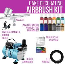 To use it, you just push the trigger at the top of the gun and the more. Amazon Com Master Airbrush Cake Decorating Airbrushing System Kit With A Gravity Feed Airbrush Set Of 12 Chefmaster Food Colors Pro Cool Runner Ii Dual Fan Air Compressor Hose Holder How To