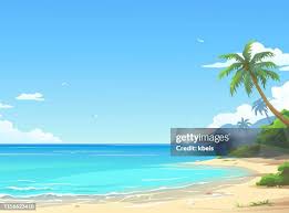 663 Cartoon Beach Background High Res ...