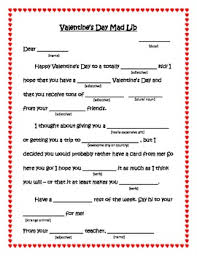 Valentine's day poems for kids. Valentines Day Mad Libs Worksheets Teaching Resources Tpt