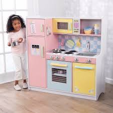 Large Kitchen Play Set Pink Pastel Colors Freezer Oven Refrigerator All In One Kidkraft Pastel Kitchen Kids Play Kitchen Play Kitchen