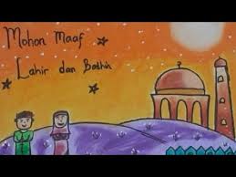 Ucapan terima kasih kepada guru tk. Menggambar Poster Selamat Hari Raya Idul Fitri