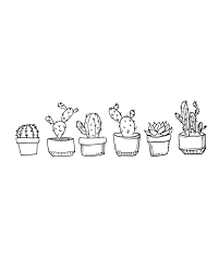 Black And White Potted Cacti Print Instant Digital Download Etsy Cactus Drawing Cactus Printable Succulents Drawing