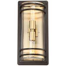 Habitat 16 High Bronze And Brass 2 Light Outdoor Wall Light Style 60e03 Outdoor Wall Lighting Outdoor Walls Wall Lights