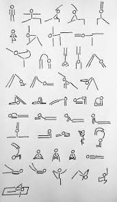 Pressesctocancel Yoga Stick Man In Various Asanas Yoga Stick Figures Yoga Drawing Yoga Asanas