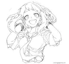 Free printable coloring pages of my hero academia. Anime Ochaco Uraraka Coloring Pages My Hero Academia Coloring Pages Coloring Pages For Kids And Adults