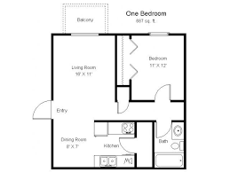 900 Sq Ft Open Floor Plans 1 Bedroom 1 Bathroom 2d Floor Plan Image For The 1 Bedroom Floor Plan Of Pr Floor Plans Narrow Lot House Plans Bedroom Floor Plans