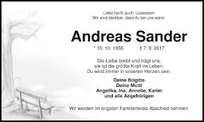 Never miss another show from andreas sander. Traueranzeigen Von Andreas Sander Trauer Gedenken