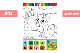 These color by number pages for adults are considerably harder and it may require more focus on your end. Coloring Page Color By Numbers Fox Graphic By Mybeautifulfiles Creative Fabrica