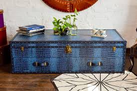 The stars aligned this summer when i visited my parents and traded some babysitting hours from them for my own creative crafting work. Vintage Trunk Coffee Table Antique Blue Studio Ochre The House Of Things