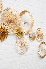 Creamy Ivory With Gorgeous Gold Foil Make These Paper Fans The Perfect Party Or Weddi Gold Party Decorations Paper Party Decorations Gold Party Decorations Diy