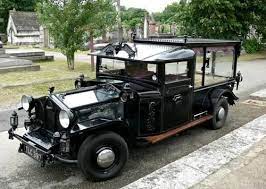Modified Uk Hearse--note The Bat Detail And Glass Bonnet Hearse Ambulance Antique Cars