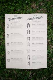 Illustrated Meet The Bridal Party Poster Sarah Tate Designs Photography Brandon Gresham Sim Wedding Ceremony Programs Wedding Party Invites Wedding Party
