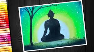 Find & download free graphic resources for buddha purnima. Lord Buddha Green Sunset Scenery Drawing Easy Buddha Purnima Drawing With Oil Pastel Youtube