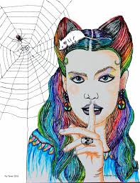 Black widow spider art