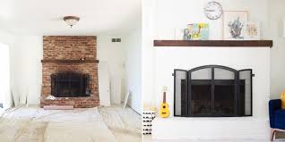 How to paint a brick fireplace. How To Paint A Brick Fireplace Diy From Lovely Indeed