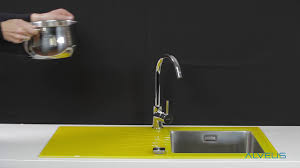 This way, you will prevent water spots. Glass Kitchen Sinks Black White Custom Colours Olif