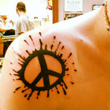Whitesole/bikestyler customs/blackthorn tattoo exhibition 2012. Ink Splatter Peace Sign Cover Up By Shawn Lock Of Blackthorn Tattoo Columbia Missouri Imgur