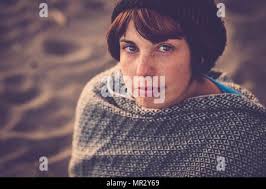 sad face in sand Stock Photo