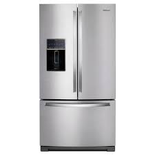 Whirlpool 27 Cu Ft French Door Refrigerator In Fingerprint Resistant Stainless Steel Wrf757sdhz The Home Depot French Door Refrigerator French Doors French Door Bottom Freezer Refrigerator