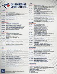 2021 schedule 2021 printable schedule 2021 promotions schedule blue jays radio network probable pitchers official releases blue jays pipeline blue jays prospects news photo stream. Blue Jays Release Their 2019 Promotional Schedule Bluebird Banter