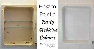 If you have shelves that are removable, take these out as well. How To Paint A Rusty Medicine Cabinet The Handyman S Daughter
