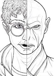 Harry potter vs voldemort coloring pages color online; Harry Potter And Voldemort Face Coloring Page Free Printable Coloring Pages For Kids