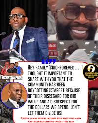 Pastor Jamal Bryant Publicly Calls Out Rick Ross For Not Supporting Target  Boycott, Ross Recently Posted A Video Of Himself & His Girlfriend While  Shopping In Target #PastorJamalBryant #rickross #target