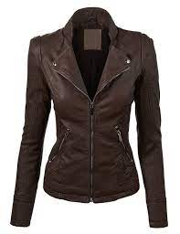 Mbj Wjc821 Womens Perforated Faux Leather Jacket Xs Coffee Leather Jackets Women Brown Faux Leather Jacket Vegan Leather Jacket