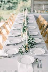 Modern Rustic Chic White Wedding Green Wedding Centerpieces Wedding Floral Centerpieces Long Table Wedding